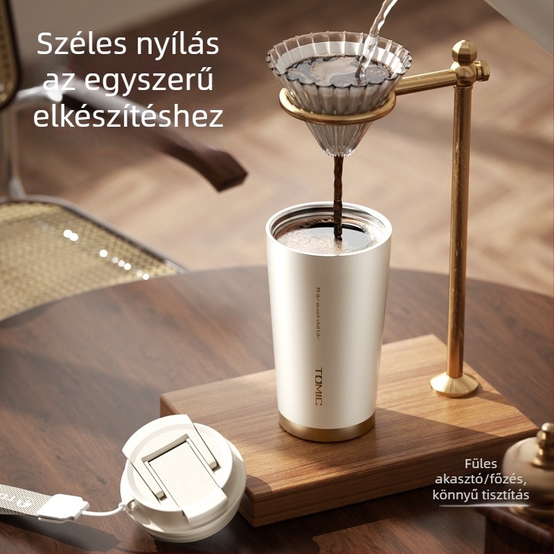 Temeike 500 ml kávés pohár, 316 rozsdamentes acélból, szigetelt utazó bögre