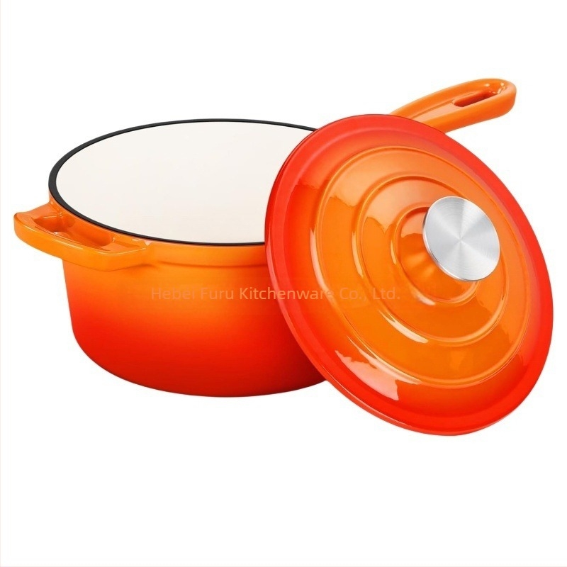 Öntöttvas zománcos tejfőző lábas hosszú fogantyúval, 19 cm, vastag falú, szószokhoz és pörköltkhöz