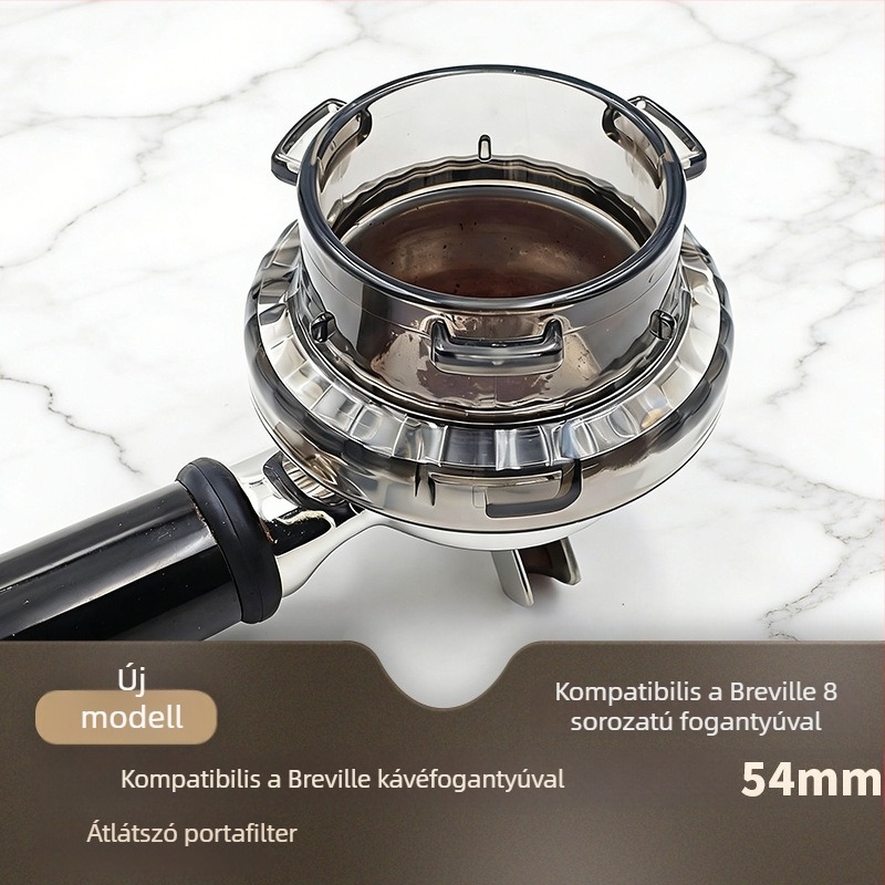 54 mm-es kör alakú eszpresszó tölcsér Breville Barista fogantyúhoz, kéz nélküli használathoz