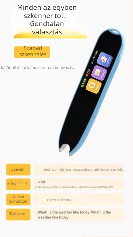 Nagy képernyőjű okos szótár toll angol szöveg olvasására és fordítására