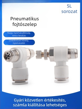 SL8-02 Pneumatikus gyorscsatlakozó kapcsoló, levegőnyomás-szabályozó szelep és állítható áramlású szelep hengerekhez