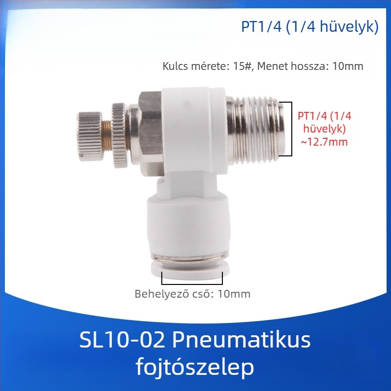 SL8-02 Pneumatikus gyorscsatlakozó kapcsoló, levegőnyomás-szabályozó szelep és állítható áramlású szelep hengerekhez