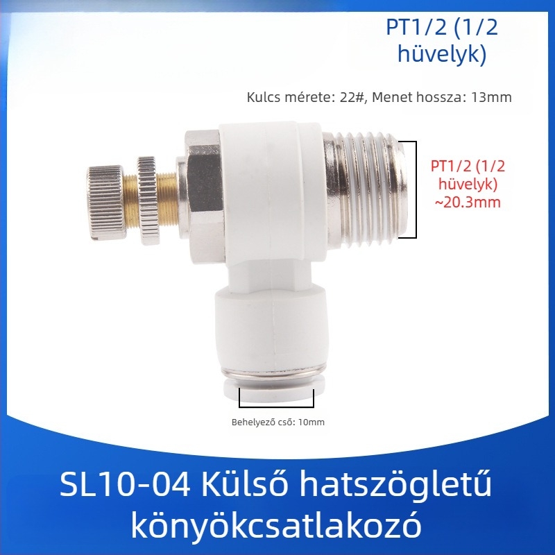SL8-02 Pneumatikus gyorscsatlakozó kapcsoló, levegőnyomás-szabályozó szelep és állítható áramlású szelep hengerekhez