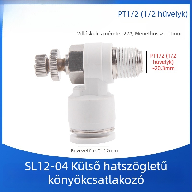 SL8-02 Pneumatikus gyorscsatlakozó kapcsoló, levegőnyomás-szabályozó szelep és állítható áramlású szelep hengerekhez