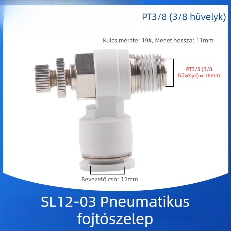 SL8-02 Pneumatikus gyorscsatlakozó kapcsoló, levegőnyomás-szabályozó szelep és állítható áramlású szelep hengerekhez