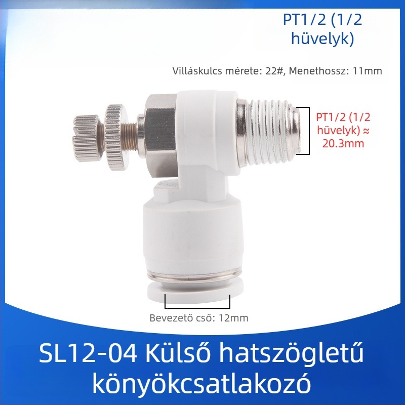 SL8-02 Pneumatikus gyorscsatlakozó kapcsoló, levegőnyomás-szabályozó szelep és állítható áramlású szelep hengerekhez