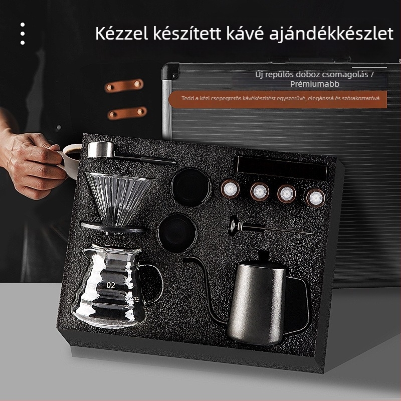 Kézzel készített kávé ajándékcsomag luxus utazó dobozzal