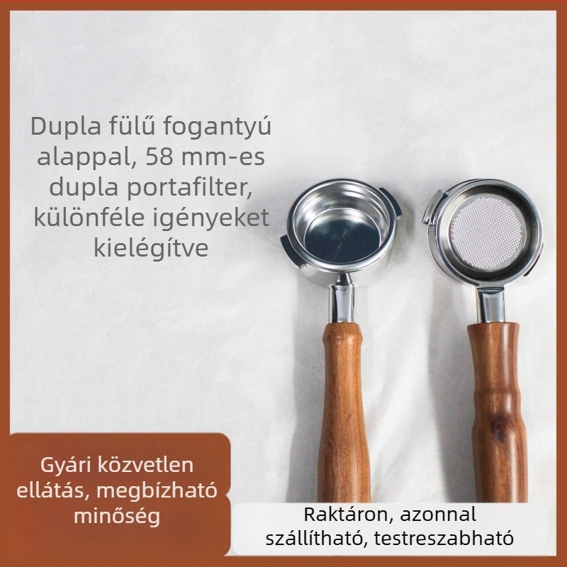 Novare alj nélküli 58 mm-es eszpresszó fogantyú - rozsdamentes acél, állítható
