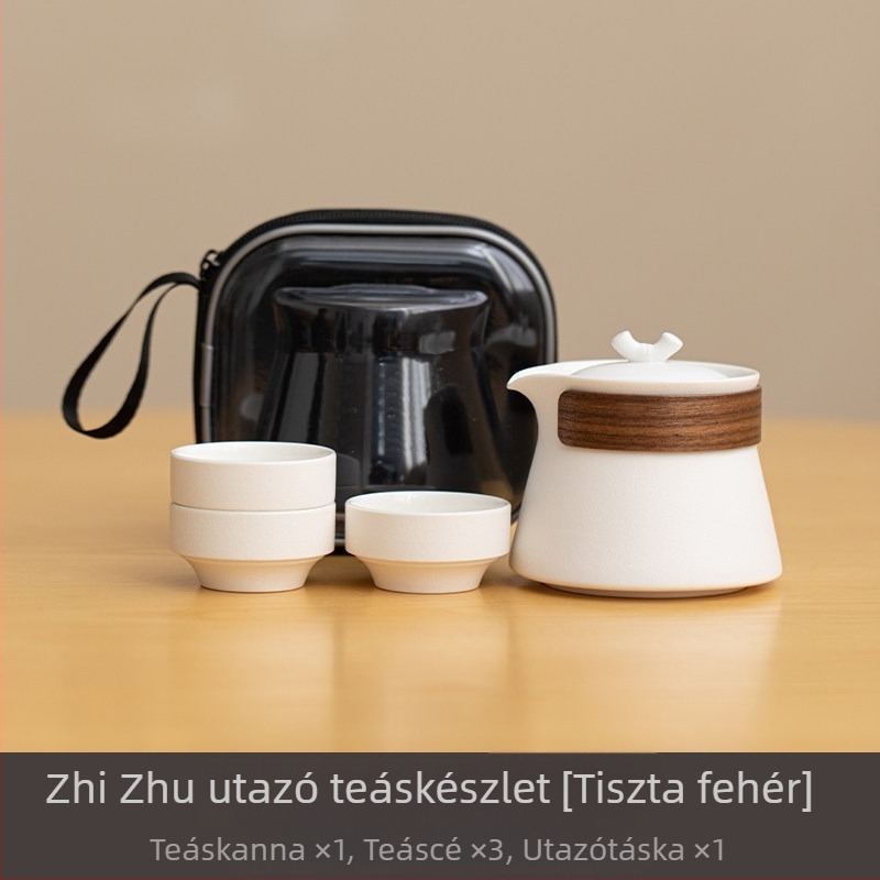 Gradient színű Gongfu teáskészlet egy teáskannával és három csészével, hordozható utazó tea készlet, vállalati ajándék