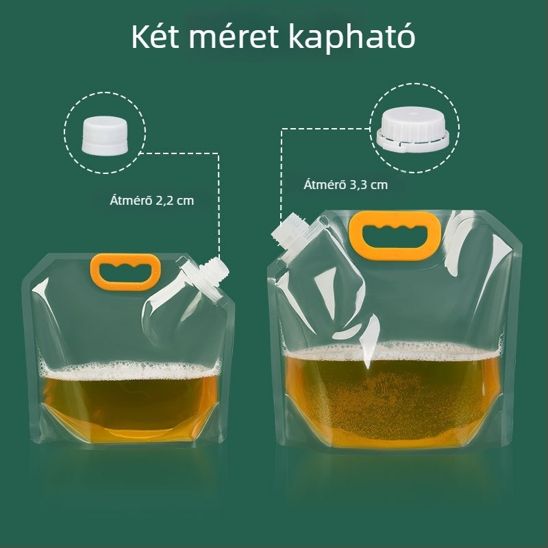 Nagy méretű, egyszer használatos zacskó kiömlőcsővel a sör csomagolásához, forró fazék leveshez és kültéri ivóvízhez
