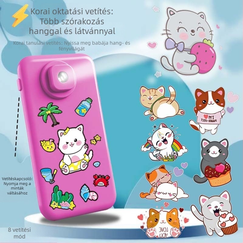 Többfunkciós oktatási játéktelefon zenével és vetítéssel, babáknak és totyogóknak