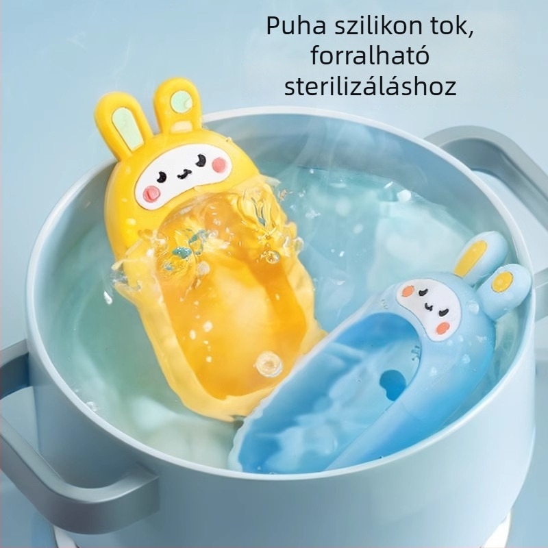 Vibrant Bear Gyermek Oktatótelefon – puha gumis rágó játék nyuszi formában, zenés interaktív fejlesztő játék 0–3 éveseknek