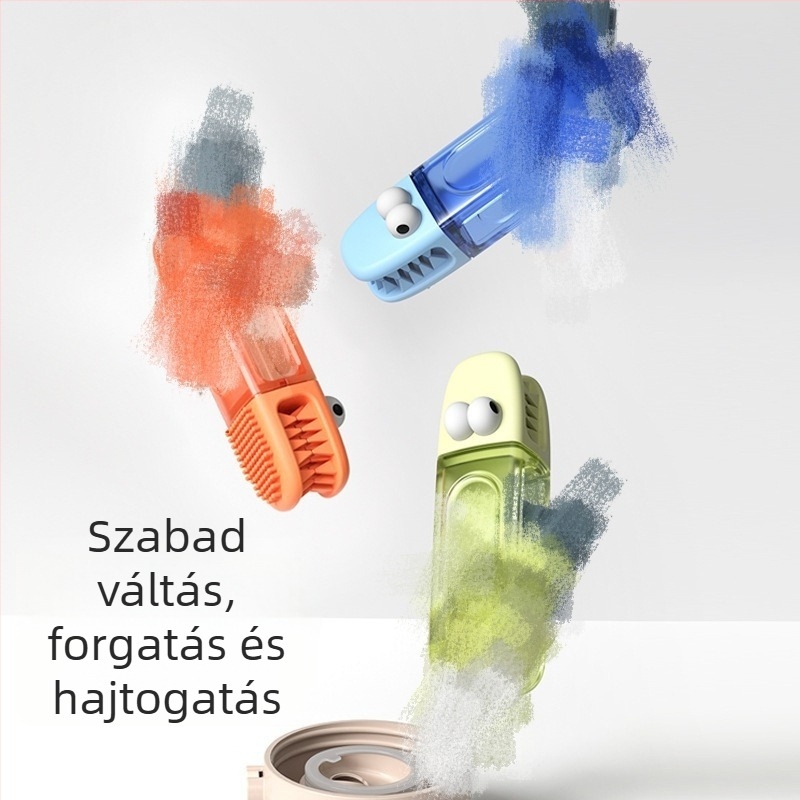 Négy az egyben pohár- és kupaktisztító kefe: kupakok és hornyok tisztítására; szigetelt üvegekhez, cumisüvegekhez és szívószálakhoz