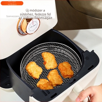 304 rozsdamentes acélból készült légsütő rács, kerek és négyszögletes alak, grillháló, szárító rács, fritőz kiegészítő