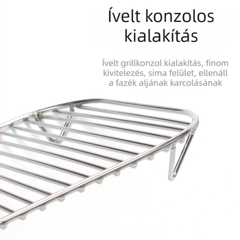 304 rozsdamentes acélból készült légsütő rács, kerek és négyszögletes alak, grillháló, szárító rács, fritőz kiegészítő