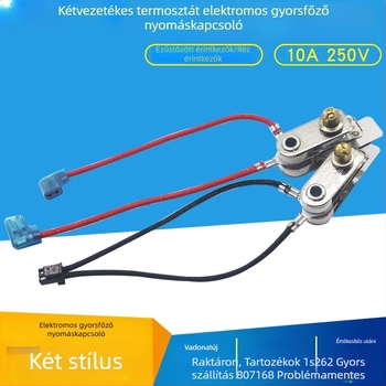 KSD105 hőmérséklet-szabályozó kapcsoló vezetékes hőmérséklet-korlátozóval elektromos nyomásos edényhez, ezüstözött érintkezők, több márkával kompatibilis