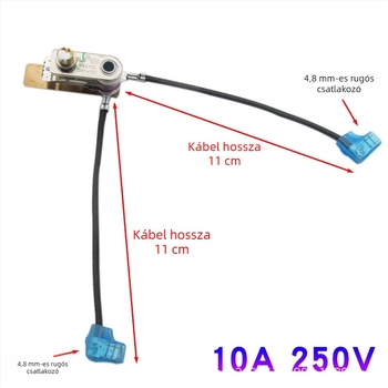 KSD105 hőmérséklet-szabályozó kapcsoló vezetékes hőmérséklet-korlátozóval elektromos nyomásos edényhez, ezüstözött érintkezők, több márkával kompatibilis