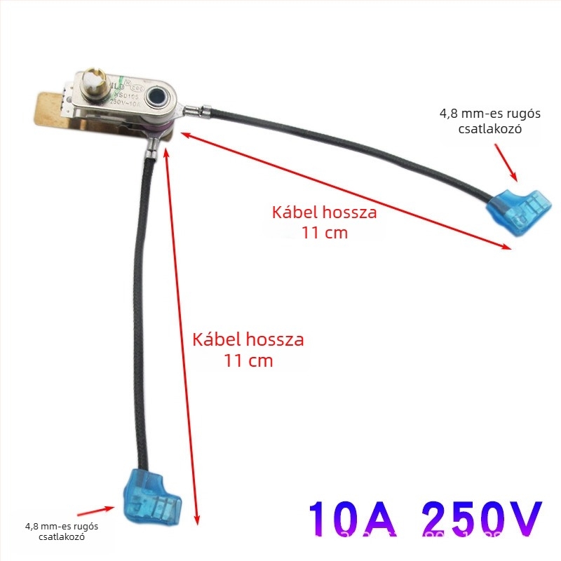 KSD105 hőmérséklet-szabályozó kapcsoló vezetékes hőmérséklet-korlátozóval elektromos nyomásos edényhez, ezüstözött érintkezők, több márkával kompatibilis
