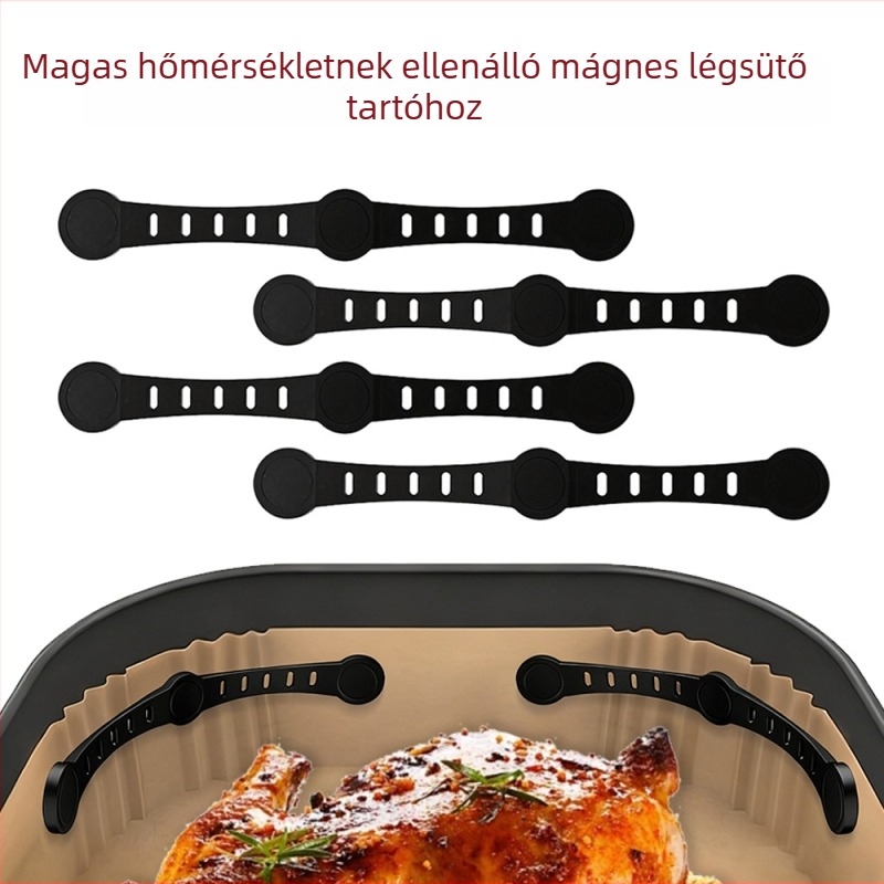 Szilikonos mágneses csat levegő-fritőzben használt sütőpapír rögzítésére