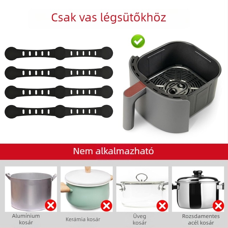 Szilikonos mágneses csat levegő-fritőzben használt sütőpapír rögzítésére