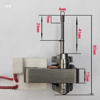 Légsütőhöz vékony tengelyű motor YJ48-12/15, egyfázisú árnyékolt pólusú aszinkron motor, univerzális ventilátormotor