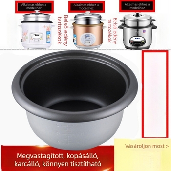 Rizsfőző belső edény, tapadásmentes, ódivatú háromszög alakú, 2345 modell, 1,5 L, tartozékok