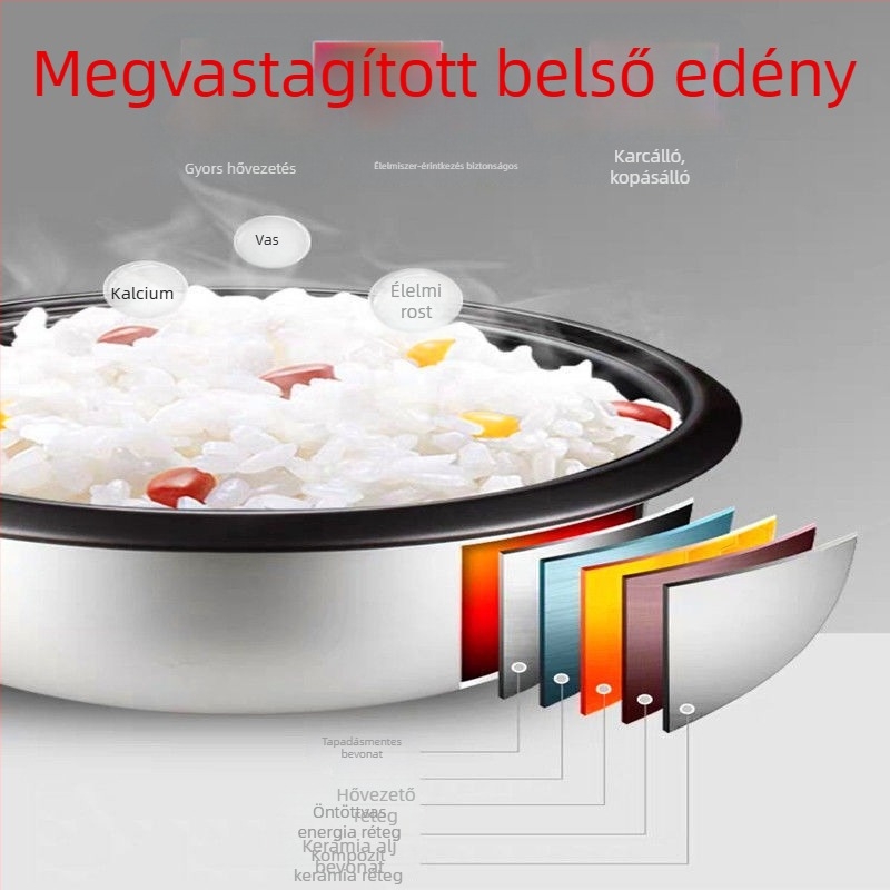 Rizsfőző belső edény, tapadásmentes, ódivatú háromszög alakú, 2345 modell, 1,5 L, tartozékok
