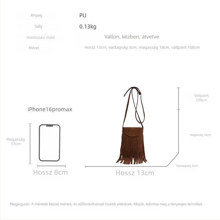 Új őszi-téli mini telefontáska egyszerű dizájnnal, bojtokkal, magas minőségű retro velúr crossbody női táska