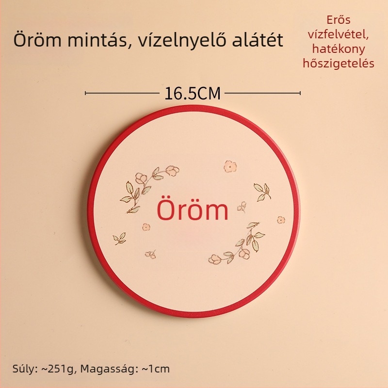 Retro kerámiás pohár alátét, nedvszívó, kör alakú, parafa talppal, rajzfilm mintával, új kínai stílus