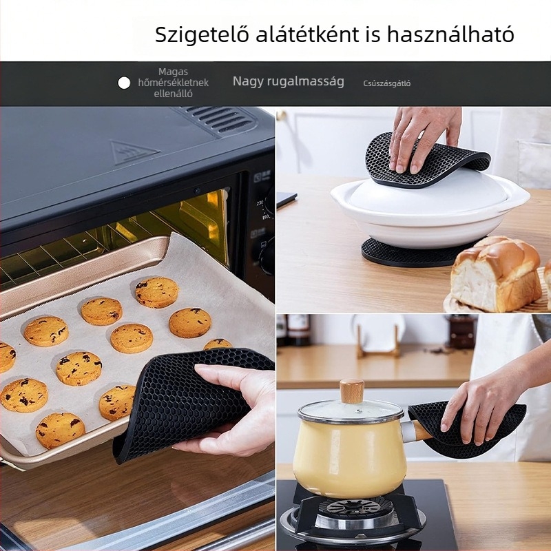 Kerek szilikon edényalátét, hőtűrő, csúszásmentes, több méretű, konyhai alátét