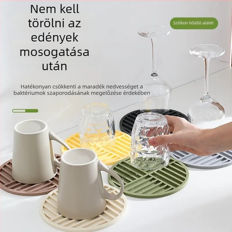 Tűzálló szilikonból készült anti égési alátét családi étkezésekhez — tálakhoz, poharakhoz és tányérokhoz