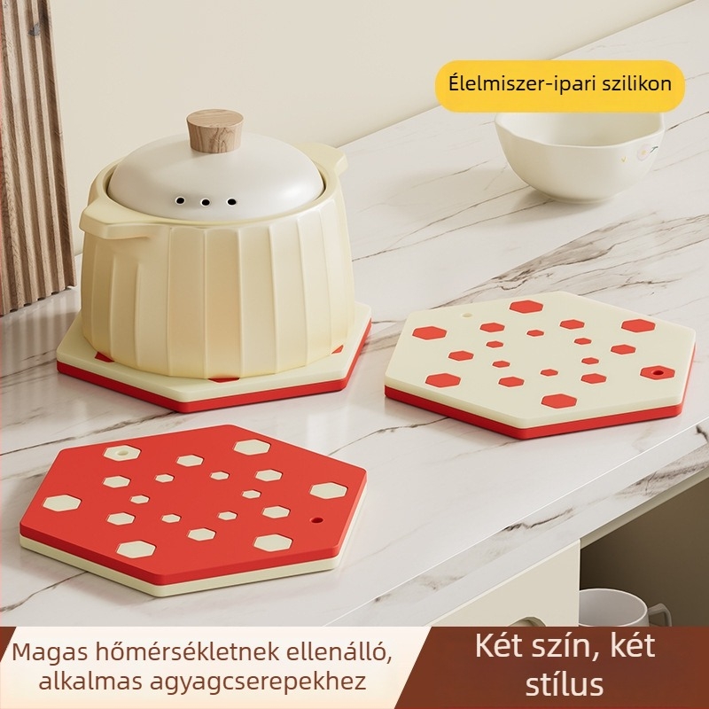 Silikon hőálló asztali alátét, kör alakú, tányérokhoz, poharakhoz és edényekhez