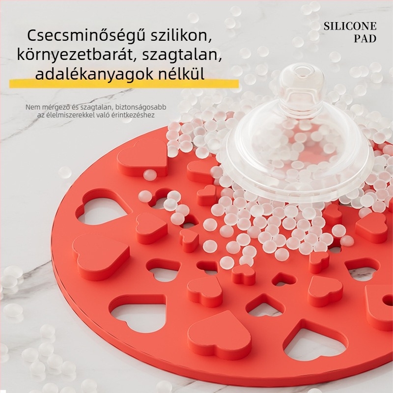 Silikon hőálló asztali alátét, kör alakú, tányérokhoz, poharakhoz és edényekhez