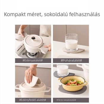 Összehajtható szilikon hőszigetelő alátét, égetés elleni és magas hőmérsékletnek ellenálló fazekakhoz; klippel ellátott alátét, vastított minimalistus étkező alátét és pohár alátét.