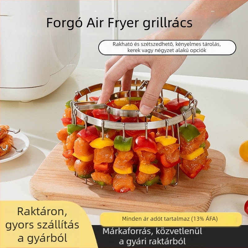 304 rozsdamentes acél légsütő grillsín húsokhoz és nyársakhoz