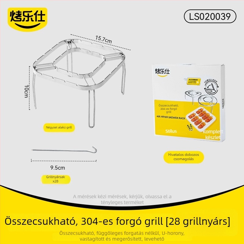 304 rozsdamentes acél légsütő grillsín húsokhoz és nyársakhoz