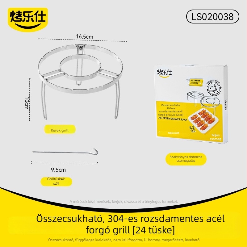 304 rozsdamentes acél légsütő grillsín húsokhoz és nyársakhoz