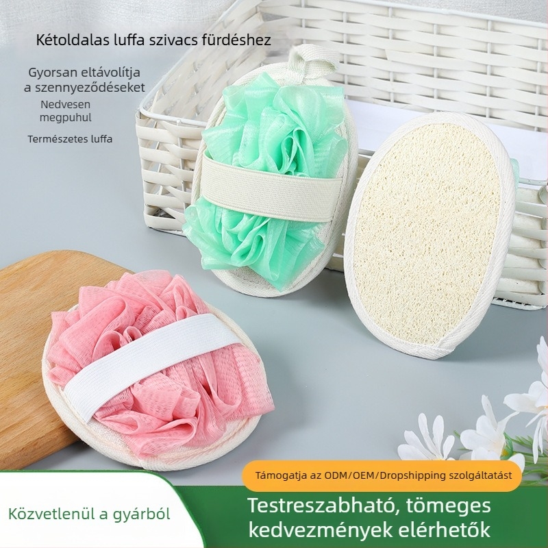 Kétoldalas fürdőlabda loofával, gyengéd hámlasztás és masszázs