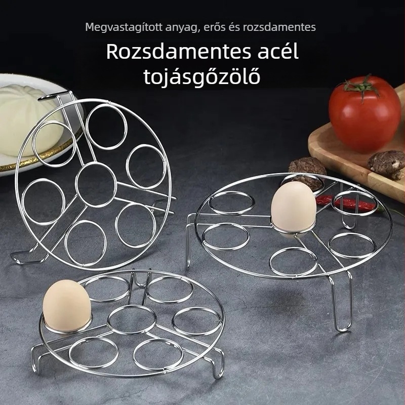 304 rozsdamentes acél tojásgőzítő állvány, háromszög alakú, multifunkcionális konyhai használatra, vastagabb hőszigetelő kialakítás