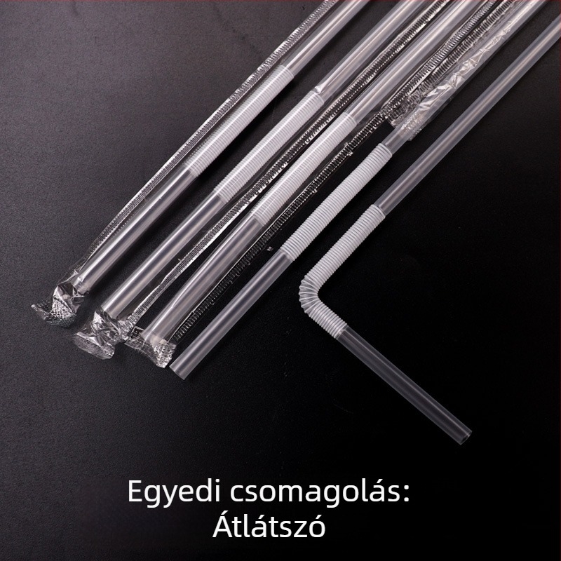 Egyszer használatos hosszú szívócső, egyenként csomagolt, színes művészi dizájn italokhoz, 100 db csomagban