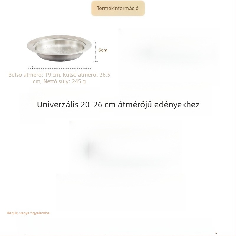 Többfunkciós pároló tálca 304 rozsdamentes acélból wokokhoz, pároló kosárhoz és tengeri ételekhez