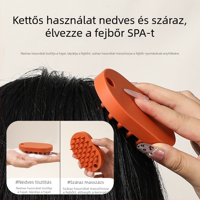 Szilikon zuhanykefe nedves és száraz használatra, sampon-masszázskefe, puha bőrbarát, éles szálak nélkül, fürdőszobai kefe
