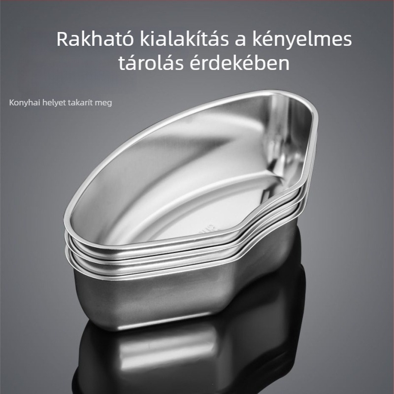 Rozsdamentes acélból készült, szárny alakú pároló tál fedővel, otthoni használatra, elválasztott pároló rács, kompatibilis rizsfőzőhöz