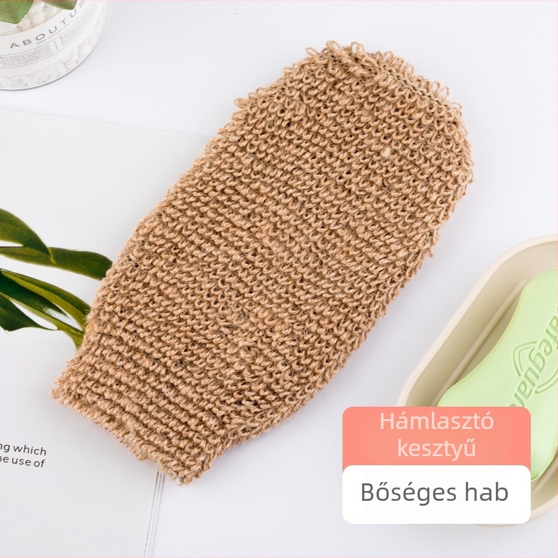 Jutából készült hátmasszírozó szalag, kézzel húzható fürdőszalag és bőrtisztító kesztyű