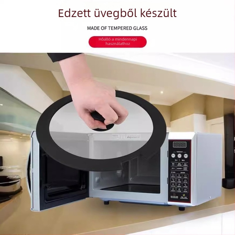 Többfunkciós szilikon fazékfedő edzett üveggel, hőálló, universális méret, ideális levesekhez, pároláshoz és sütéshez.