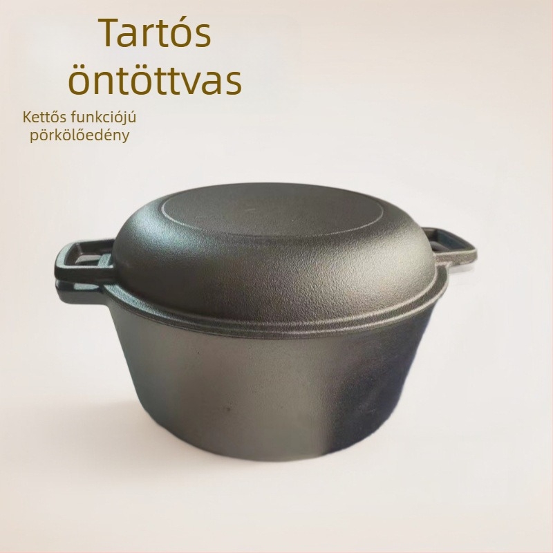 Öntöttvas holland lábas 26 cm, bevonat nélkül, sütéshez és pároláshoz