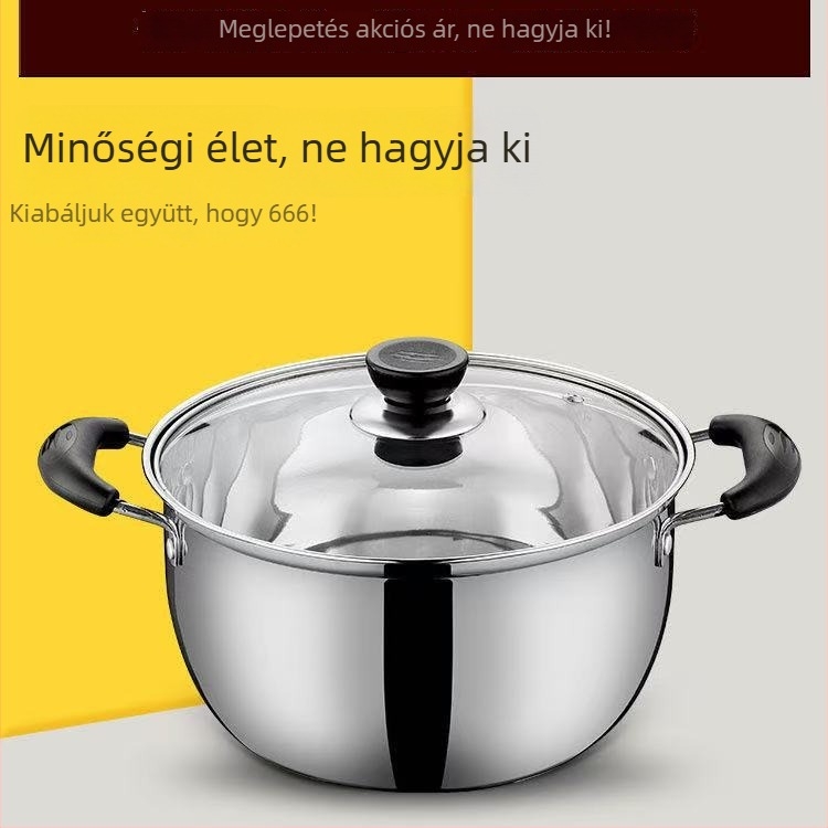 Jiangwu Bébiételhez való edény – leves, zabkása és gőzölés, 304-es rozsdamentes acél, kis méret
