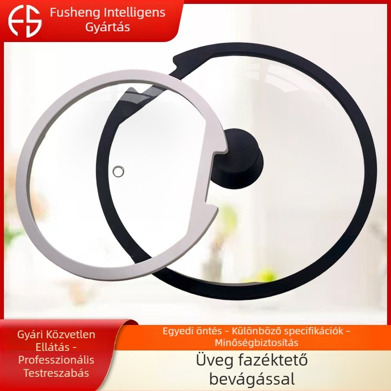 Esésálló szilikon‑üvegfedél otthoni használatra, tömítő fedél wokhoz és gőzölőhöz, univerzális több méretben.