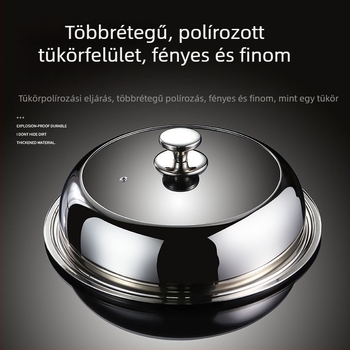 Magasított rozsdamentes acél fedő átlátszó üveggel wokhoz, gőzölőhöz és vas edényekhez – univerzális fedél