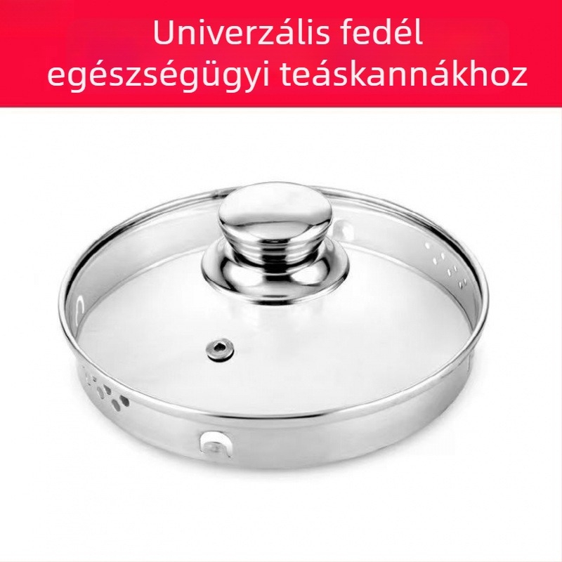 Egészséges teáskanna fedél, edzett üveg, szűrőfedél, hőmérsékletmegőrző fedél, univerzális teáskanna fedél